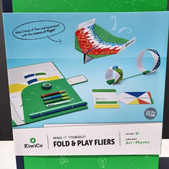 NEW KiwiCo Kiwi Co. Fold & Play Fliers Paper Airplanes Stem Toys Science… - Picture 3 of 14